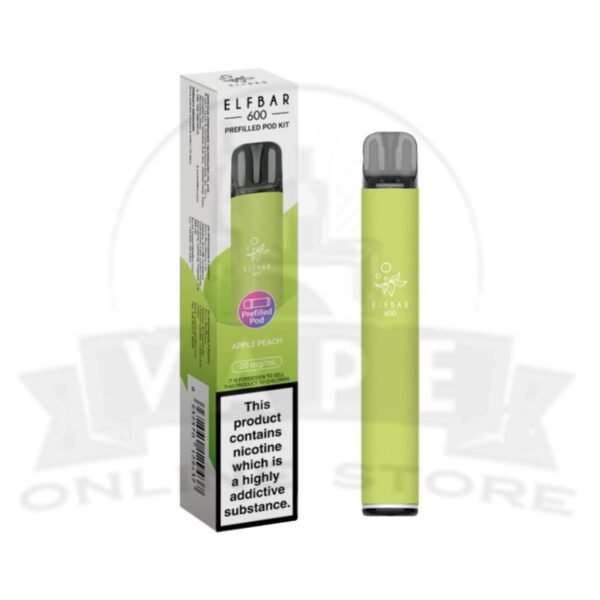 Apple Peach Elf Bar 600 Puffs 20mg Reusable Vape Pod Kit