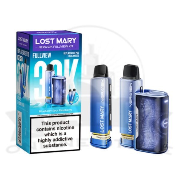 Blueberry Sour Raspberry Lost Mary Nera 30K Puffs Fullview Pod Kit