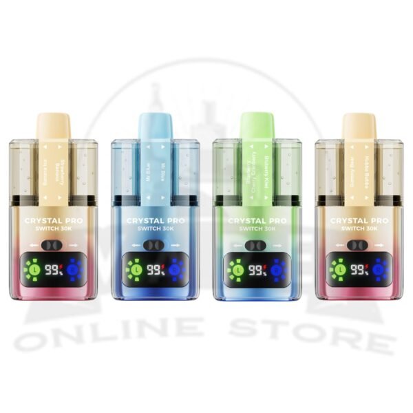 Box Of 10 Crystal Pro Switch 30K Puff Wholesale Vape Pod Kit
