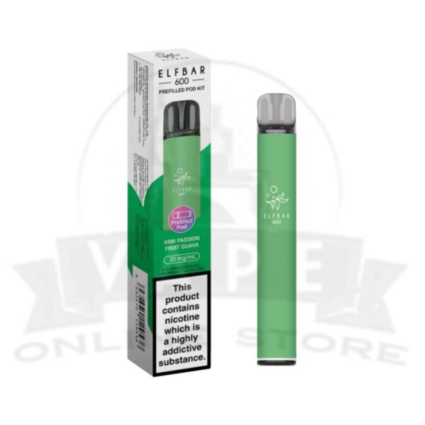 Kiwi Passion Fruit Guava Elf Bar 600 Puffs 20mg Reusable Vape Pod Kit