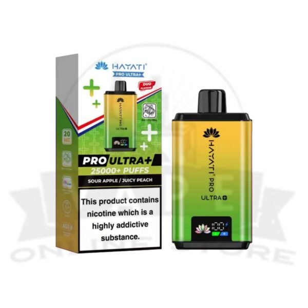 Sour Apple / Juicy Peach Hayati Pro Ultra Plus 25000 Prefilled Pod Vape Kit