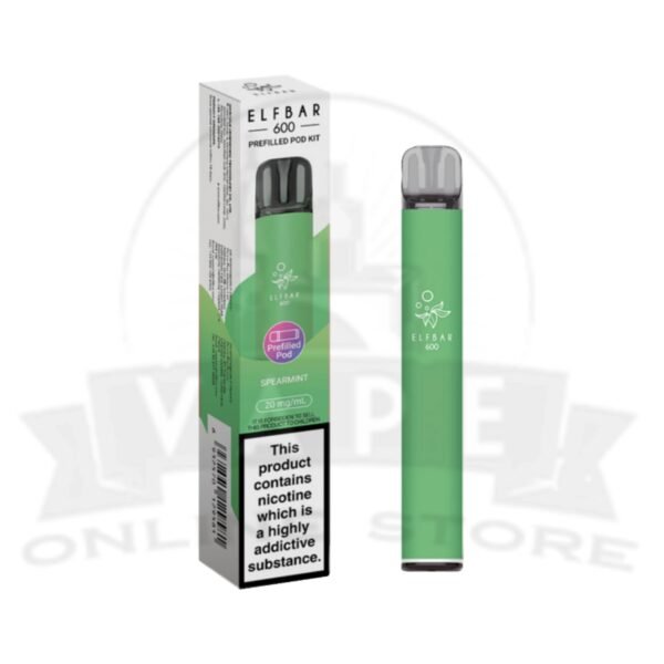 Spearmint Elf Bar 600 Puffs 20mg Reusable Vape Pod Kit