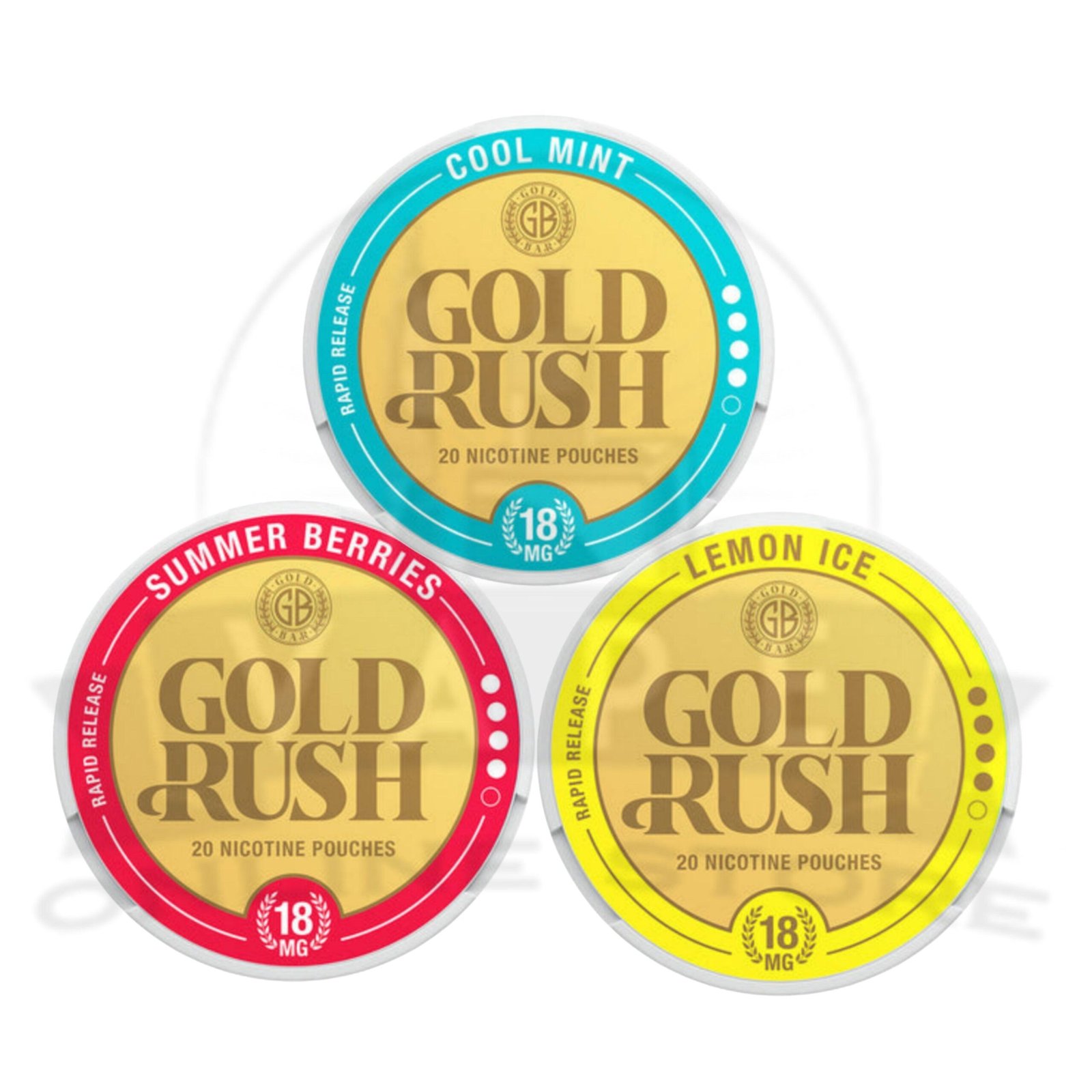 Gold Rush Nicotine Pouches From Gold Bar | Pack of 3