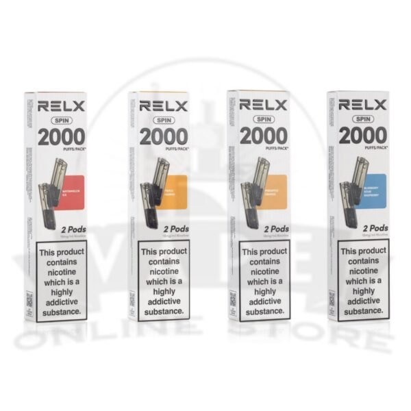 RELX Spin 2000 Puffs Pre-filled Pods | Pack Of 2