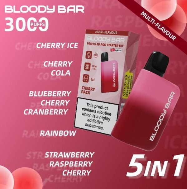 5 In 1 Bloody Mary 3000 Puffs Prefilled Pod Kit The Vape Giant 480719
