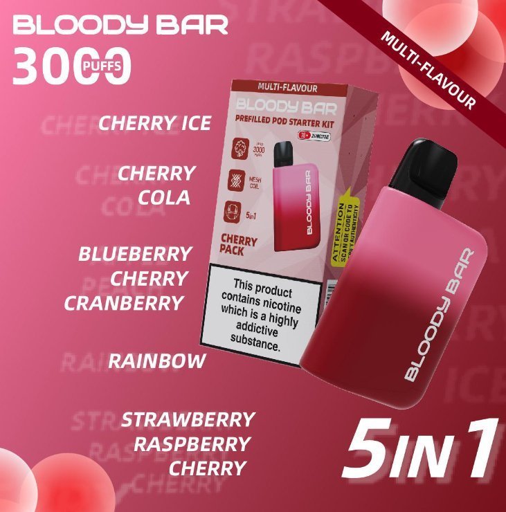 5 In 1 Bloody Mary 3000 Puffs Prefilled Pod Kit The Vape Giant 480719