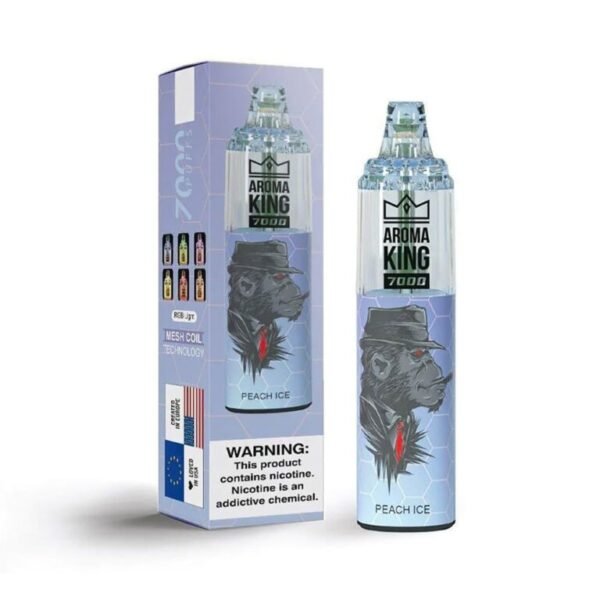 Aroma King 7000 Puff Rechargeable Disposable Vape Device Peach Ice  871389F0 B540 47C3 Aba3 F7181Ccad401