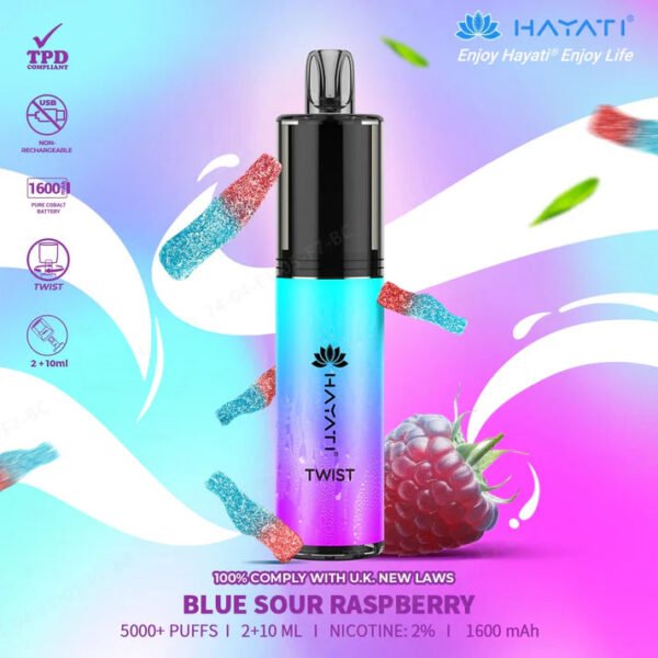 Hayati Twist Blue Sour Raspberry 5000+ Puffs