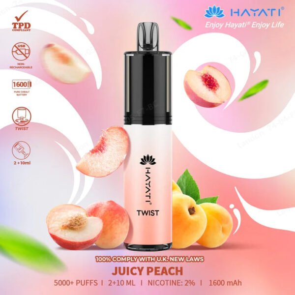 Hayati Twist Juicypeach 5000+ Puffs