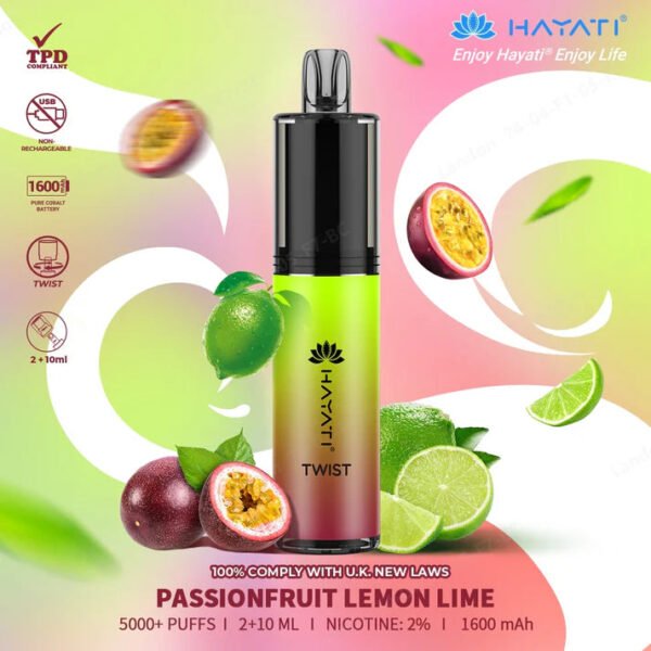 Hayati Twist Passionfruitlemonlime  5000+ Puffs