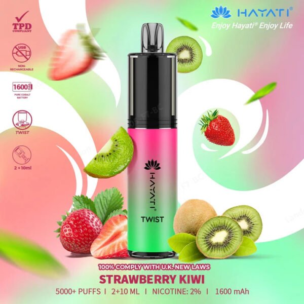 Hayati Twist Strawberrykiwi  5000+ Puffs
