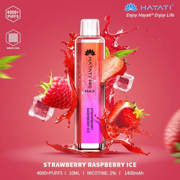 Hayati Pro MAx  Strawberry Raspberry Ice 4000+ Puffs