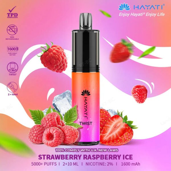 Hayati Twist Strawberry Raspberry Ice 5000+ Puffs
