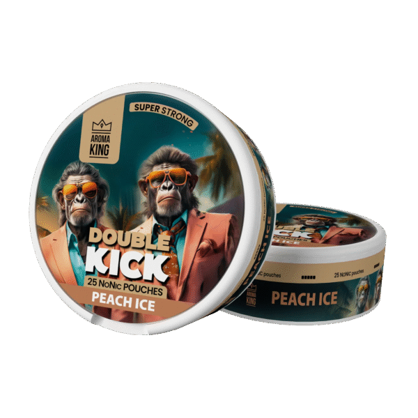 Aroma King Nicotine Pouches Double Kick Peach Ice