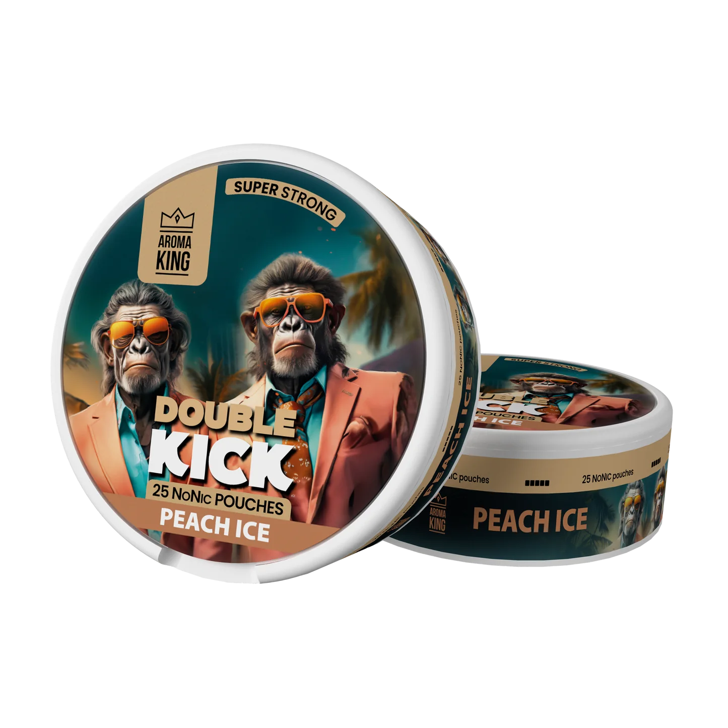 Aroma King Nicotine Pouches Double Kick Peach Ice
