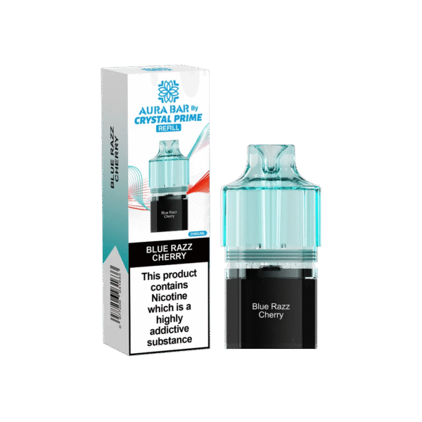 Aura Bar Crystal Prime 10K Prime Blue Razz Cherry Prefilled Pod