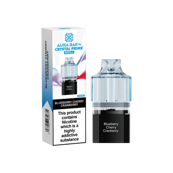 Aura Bar Crystal Prime 10K Prime Blueberry Cherry Craneberry Prefilled Pod