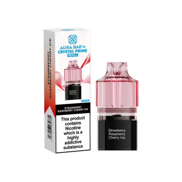 Aura Bar Crystal Prime 10K Prime Strawberry Raspberry Cherry Prefilled Pod