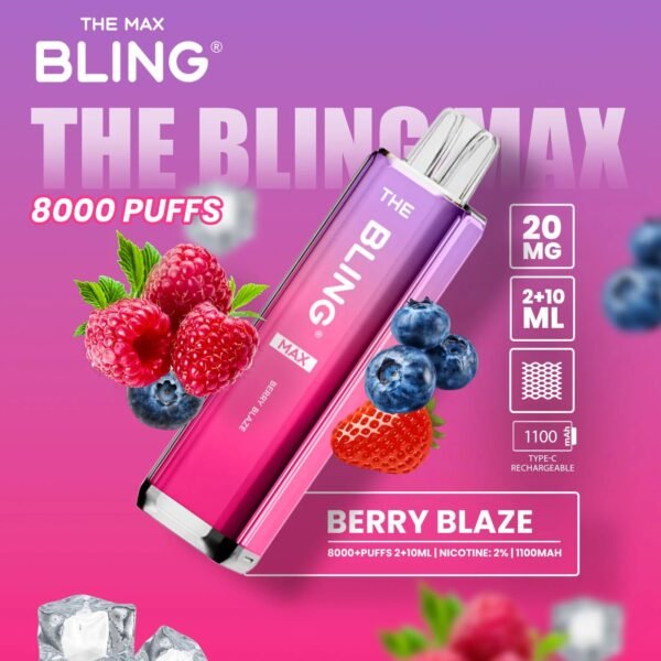 Bling Max 8000 Puffs Vape Kit Berry Blaze