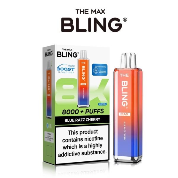 Bling Max 8000 Puffs Vape Kit Blue Razz Cherry 1
