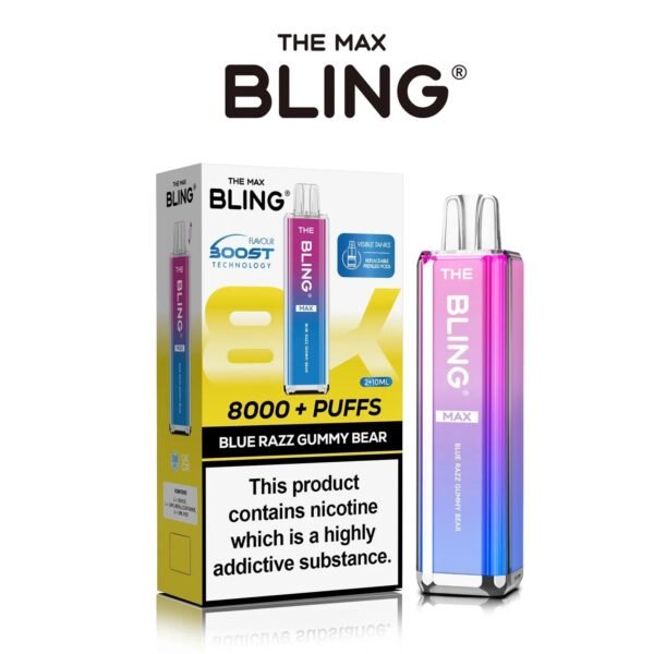 Bling Max 8000 Puffs Vape Kit Blue Razz Gb 1