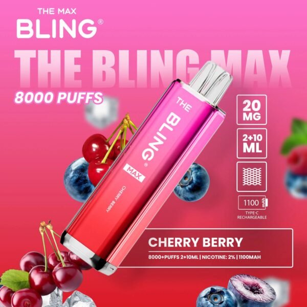 Bling Max 8000 Puffs Vape Kit Cherry Berry