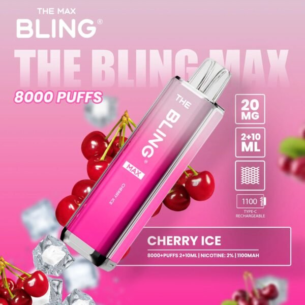 Bling Max 8000 Puffs Vape Kit Cherry Ice