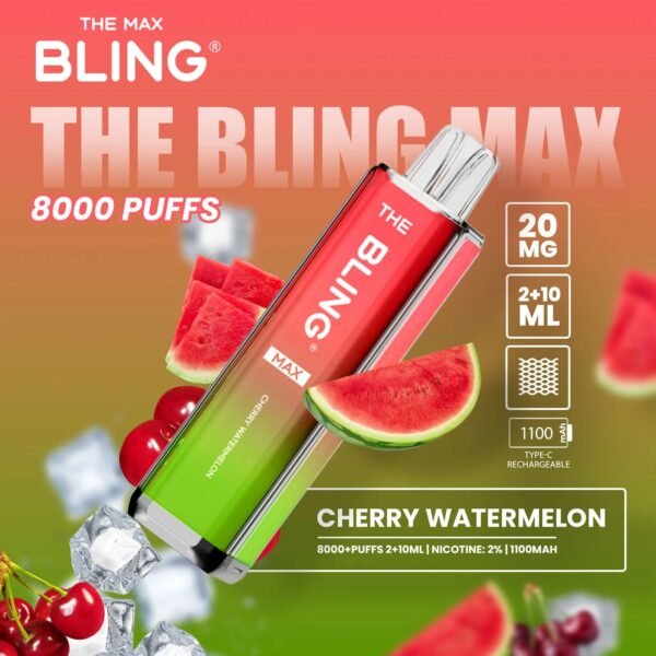 Bling Max 8000 Puffs Vape Kit Cherry Watermelon