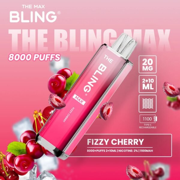 Bling Max 8000 Puffs Vape Kit Fizzy Cherry
