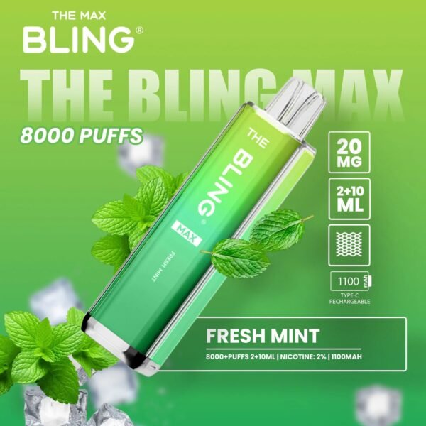 Bling Max 8000 Puffs Vape Kit Fresh Mint