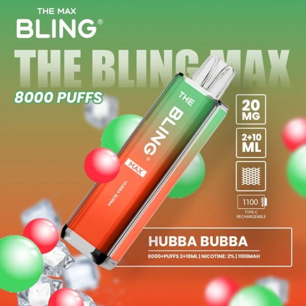 Bling Max 8000 Puffs Vape Kit Hubba Bubba