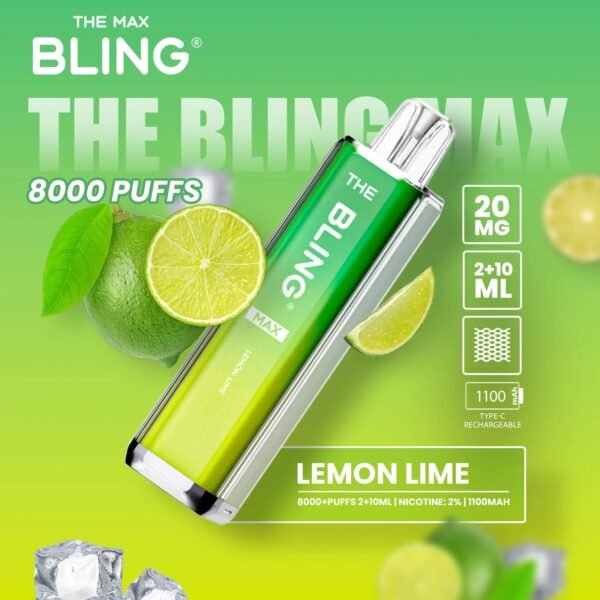 Bling Max 8000 Puffs Vape Kit Lemon And Lime