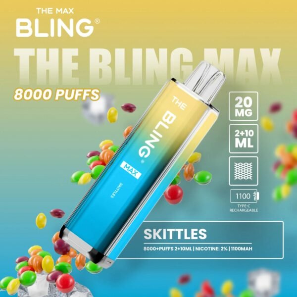 Bling Max 8000 Puffs Vape Kit Skittles