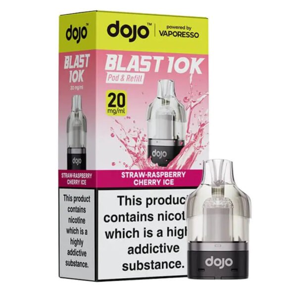 Dojo Blast 10K Replacement Pods In Straw Raspberry Cherry Ice