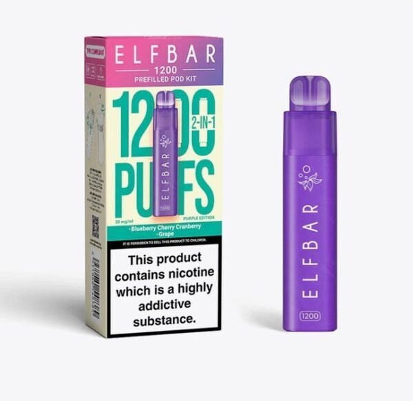 Elfbar 1200 Puffs 2 In 1 Prefilled Pod Kit Vape Wholesale Mcr 786212