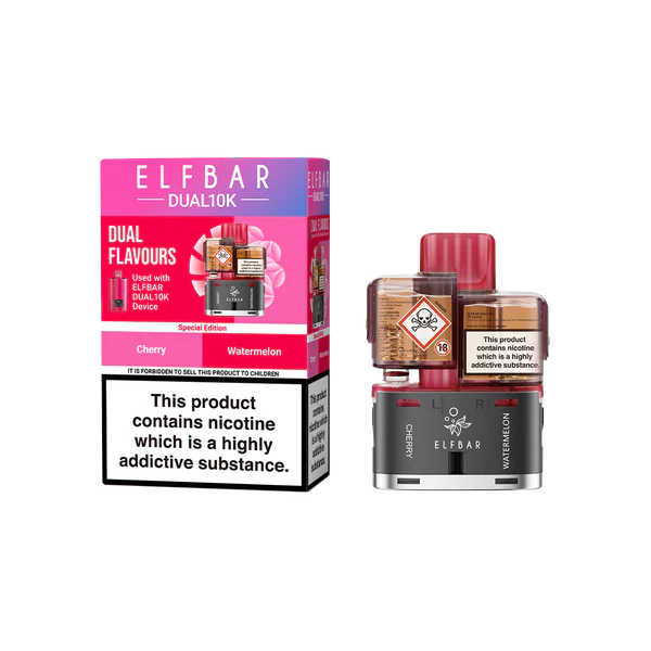 Elfbar Dual 10K Replacement Pod In Cherry And Watermelon