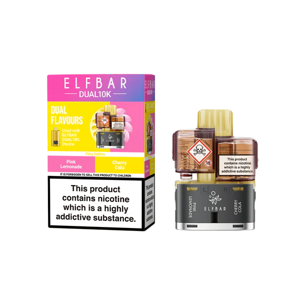 Elfbar Dual 10K Replacement Pod In Pink Lemonade And Cherry Cola