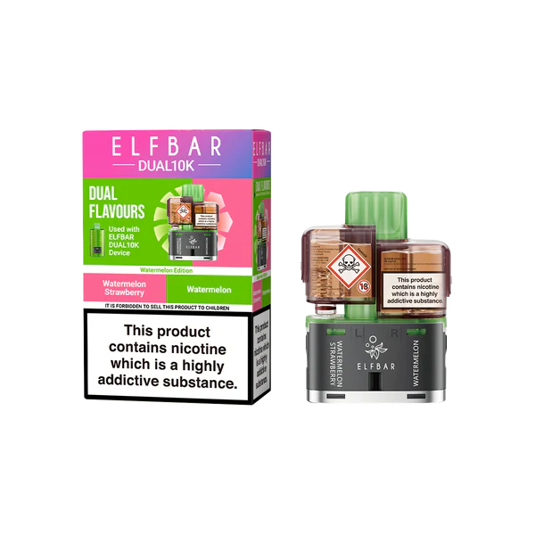Elfbar Dual 10K Replacement Pod In Watermelon Strawberry And Watermelon
