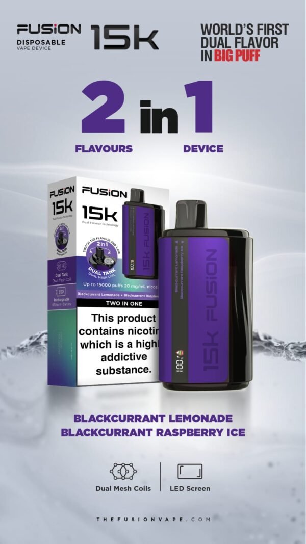 Fusion 15K Puffs 2 In 1 Disposable Vape Pod Kit Box Of 5 Blackcurrant Lemonade Blackcurrant Raspberry Ice Vapeukwholesale 744461 8Fa32E1D 27B3 4441 Af8C 67232025A173