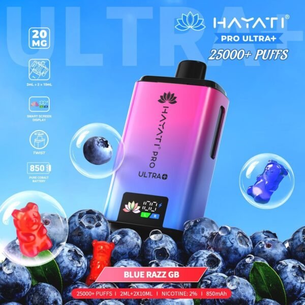 Hayati Pro Ultra Plus 25000 Plus In Blue Razz Gb