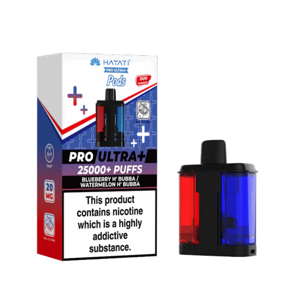 Hayati Pro Ultra Plus 25K Blueberry H Bubba Watermelon H Bubba Flavored Prefilled Pod