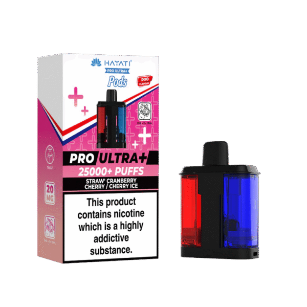 Hayati Pro Ultra Plus 25K Straw Cranberry Cherry Cherry Ice Flavored Prefilled Pod
