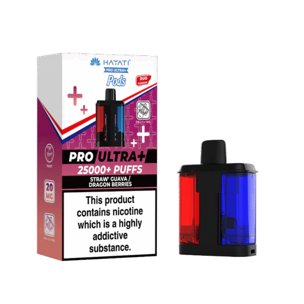 Hayati Pro Ultra Plus 25K Straw Guava Dragon Berries Flavored Prefilled Pod