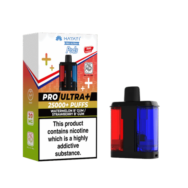 Hayati Pro Ultra Plus 25K Strawberry B Gum Watermelon B Gum Prefilled Pod