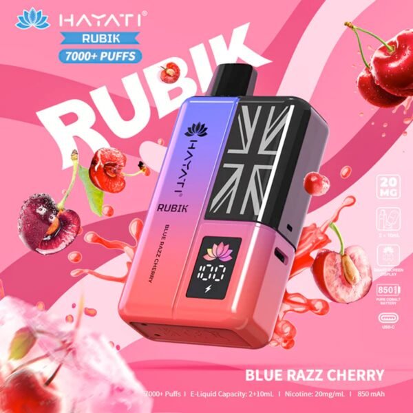 Hayati Rubik 7000 Plus Puffs In Blue Razz Cherry