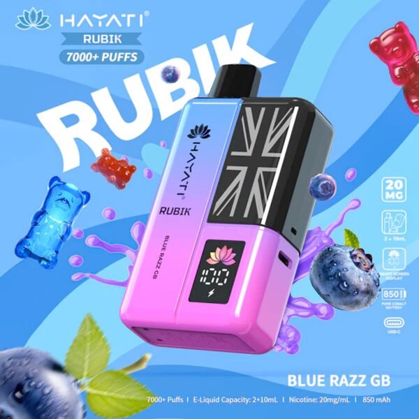 Hayati Rubik 7000 Plus Puffs In Blue Razz Gb