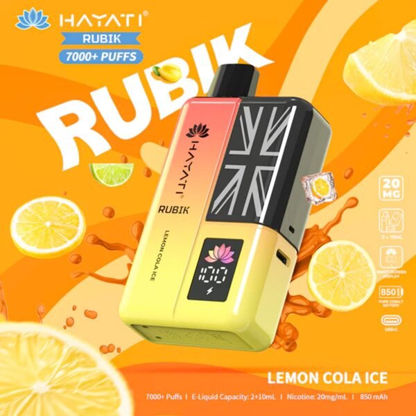 Hayati Rubik 7000 Plus Puffs In Lemon Cola Ice