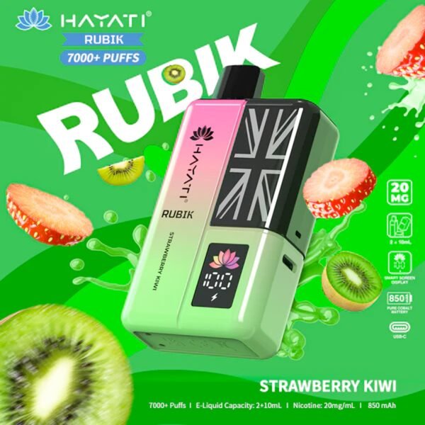 Hayati Rubik 7000 Plus Puffs In Strawberry Kiwi