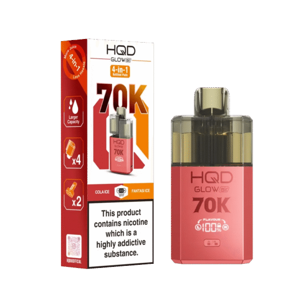 Hqd Glow Air 70K Prefilled Pod Kit In Cola Ice And Fantasy Ice