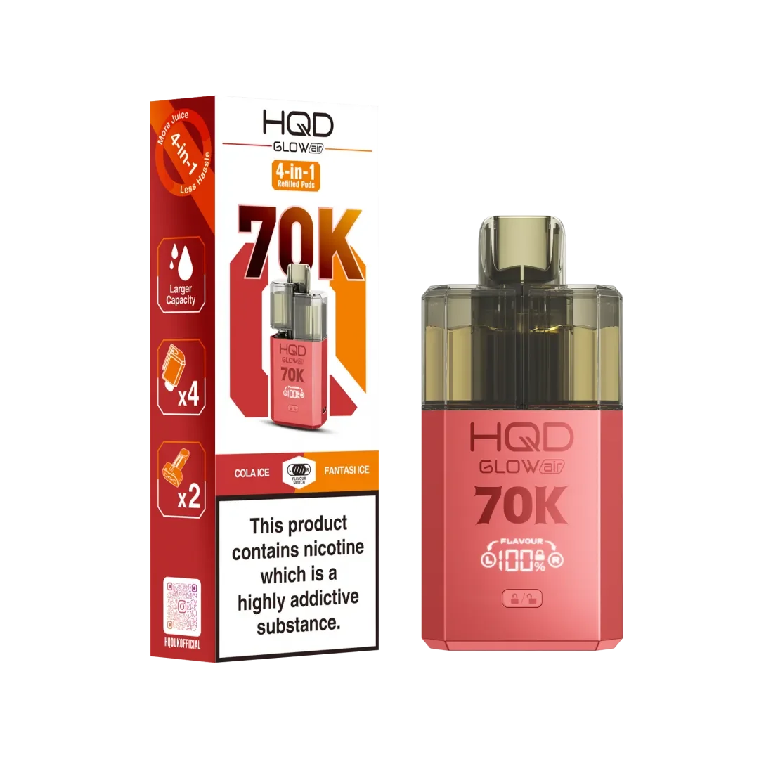 Hqd Glow Air 70K Prefilled Pod Kit In Cola Ice And Fantasy Ice